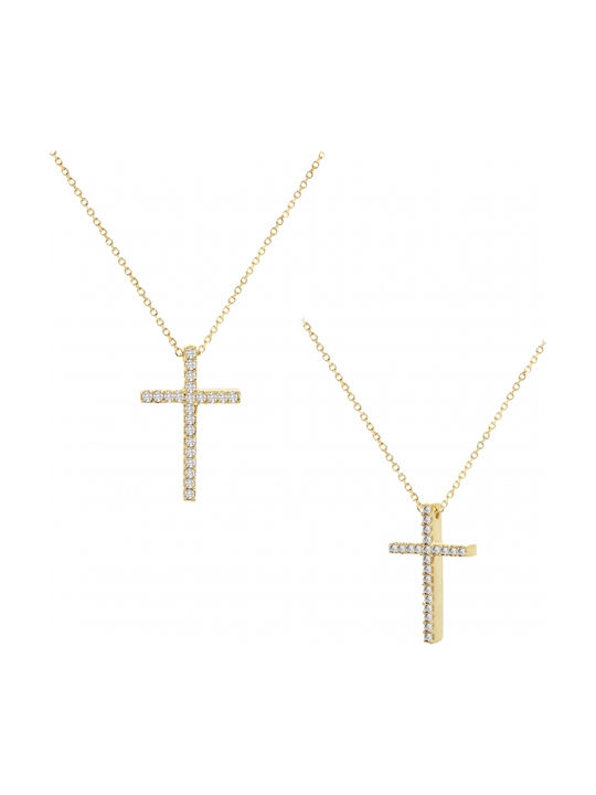 Woman Gold Cross 9K with Chain
