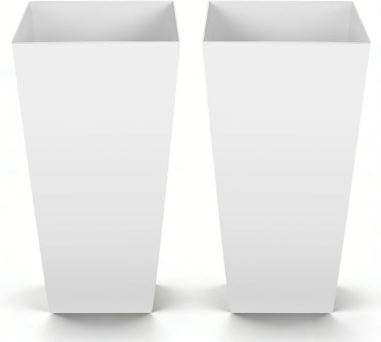 Vevor Set 2 White Plastic Flower Pots Vevor Set 2 White Plastic Flower Pots