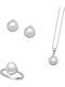 Kaloustian Kaloustian Schmuckset mit Halskette, Ohrringen und Ring aus Silber mit Steinen und Perlen