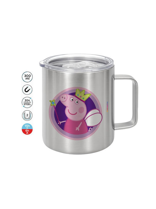 Koupakoupa Peppa Pig Queen Метална Чаша с Капак...