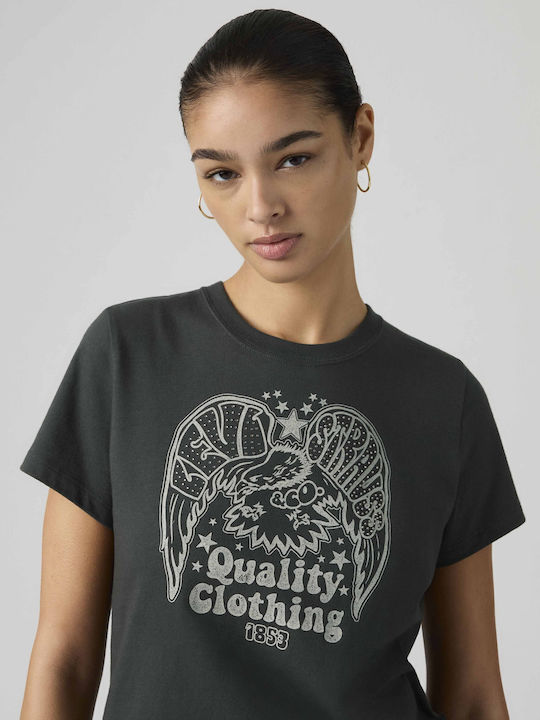 Levi's Women's Short Sleeve Blouse Pirate Black