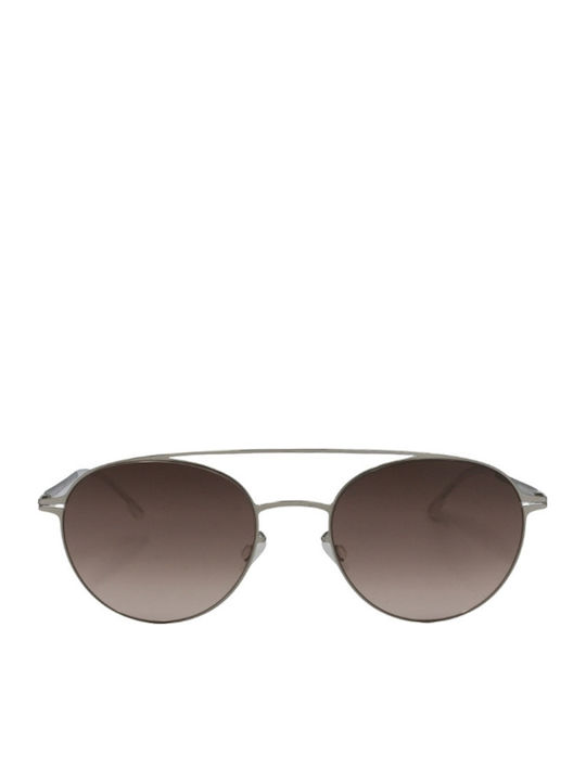 Mykita Ochelari De Soare Unisex Cu Ramă Metalică Argintie Și Lentilă Oglindă Degrade