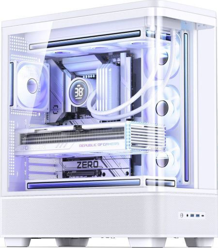 Jonsbo TK-5 Gaming Midi Tower Κουτί Υπολογιστή με Πλαϊνό Παράθυρο Λευκό