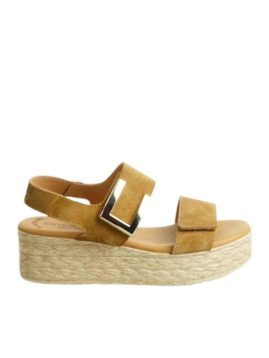 Women's Flat Sandals Flatforms Tabac Brown
