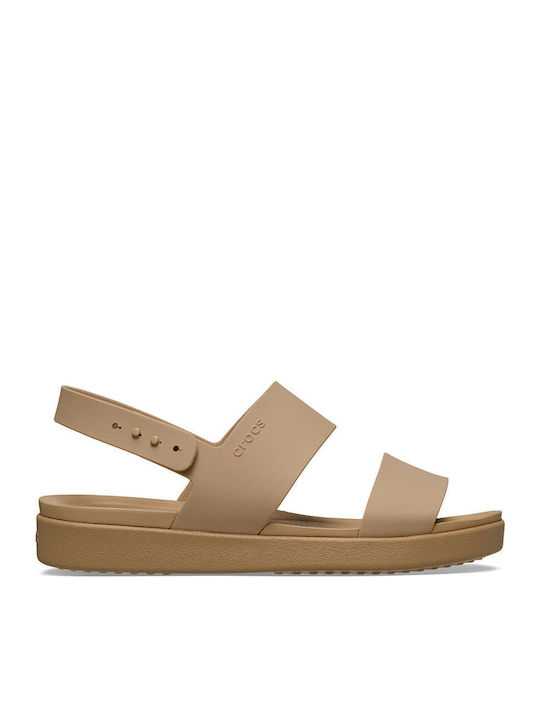 Crocs Brooklyn Γυναικεία Ανατομικά Σανδάλια Μπεζ