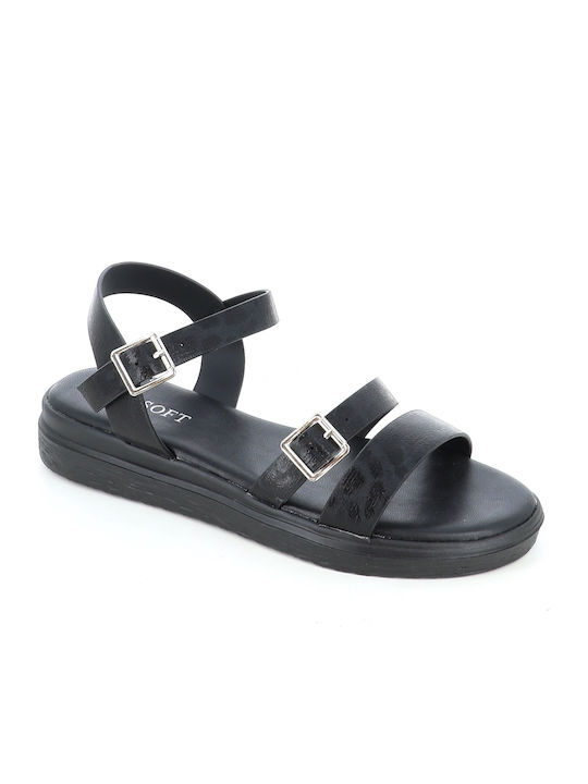 Γυναικεία Σανδάλια Flatforms Μαύρα