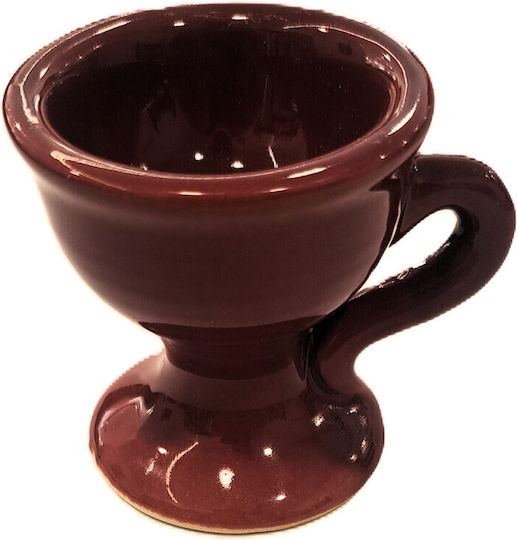 Ceramic Mini Burgundy Censer Height 5cm Diameter 5cm