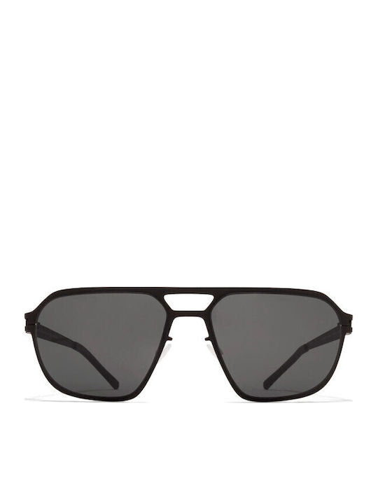Mykita Ochelari De Soare Unisex Cu Ramă Metalică Neagră Și Lentile Negre