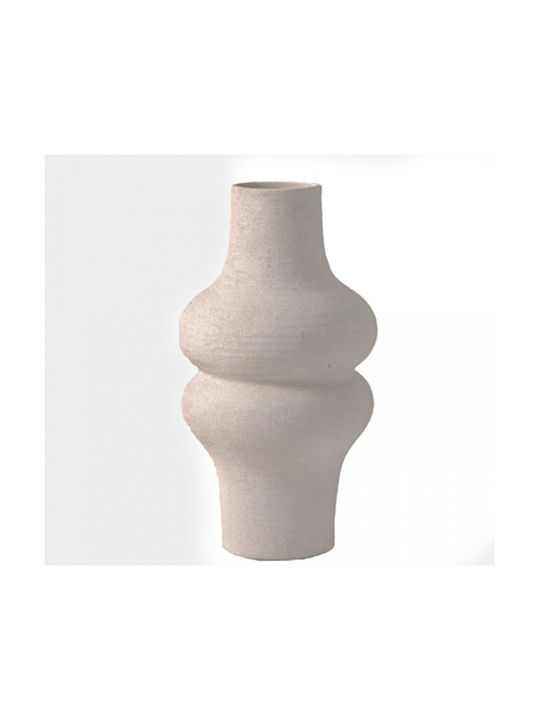 Zaros Zaros Dekorative Keramikvase Weiß 18x18xH34.5cm