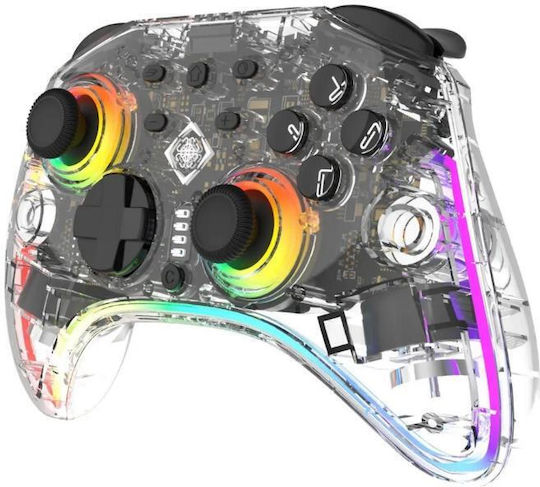 Deltaco GAM-198 Ασύρματο Gamepad για PC / Switch Διάφανο