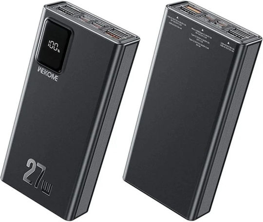 WK WP-93 Power Bank 20000mAh 27W με 4 Θύρες USB-A και Θύρα USB-C Power Delivery Μαύρο