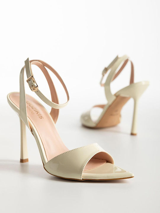 Bozikis Sandals Made of Patent Leather Yellow K...