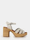 Damen Sandalen Aus Leder Weiß