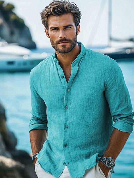 Forex Short Sleeve Linen Shirt Green