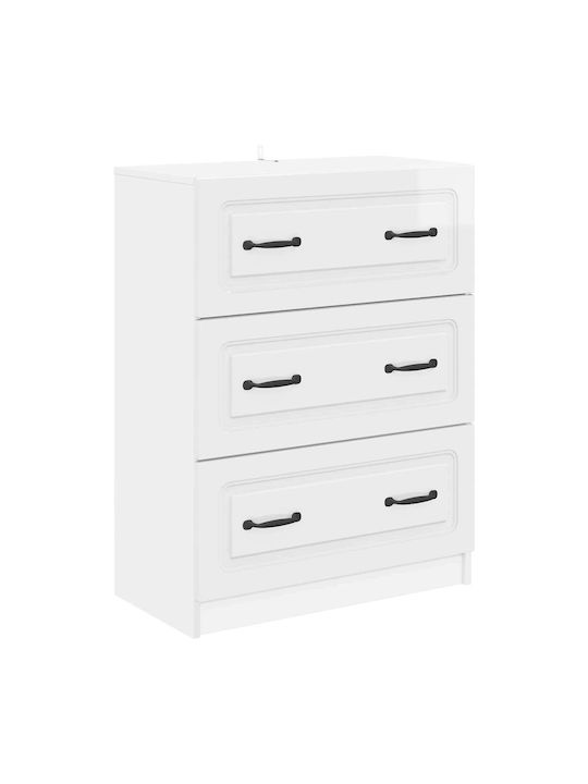 Comodă Dormitor Din Lemn Cu 2 Sertare Alb 66x34...