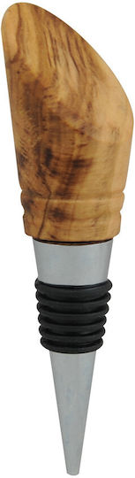 Handgefertigter Weinverschluss Flasche Holz Olive & Metall 12 cm