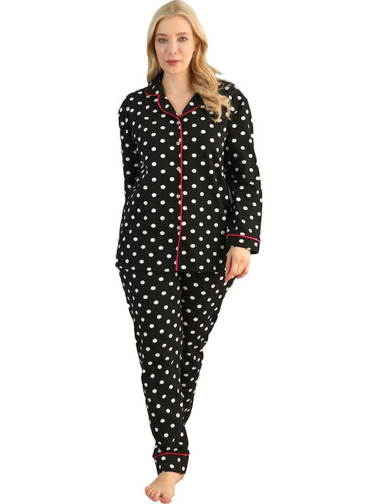 Sexen Summer Women's Cotton Pyjama Set Black