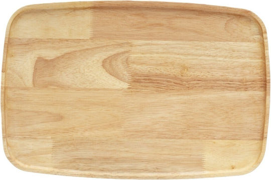 Ξύλινο Πιάτο Οβάλ Rubberwood Με Τοίχωμα 42x28 Εκ.