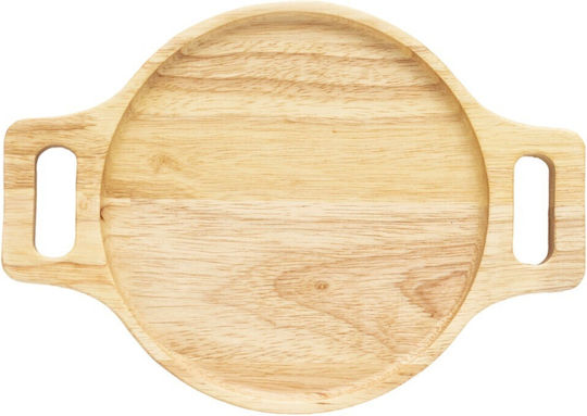 Ξύλινο Στρογγυλό Πιάτο Rubberwood Με Τοίχωμα 28x28 Εκ.