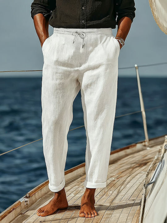 P&J Clothing Παντελόνι Λευκό
