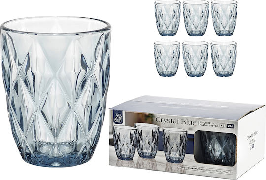ArteLibre Set Wasserbrillen Glas Blau 290ml 6 Stück