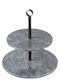 Espiel Stone Tiered Appetizer Stand Black Ø25xH26cm