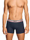 Herren Boxershorts Navy/Grau Melange 2er Pack