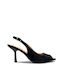 Wildleder Peep Toe Pumps Schwarz