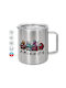 Koupakoupa Among Us Friends Metallic Mug with Lid Silver 300ml
