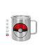 Koupakoupa Pokemon Ball Cană Metalică Cu Capac Argintie 300ml