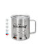 Koupakoupa Happy Halloween Cemetery Tasse Metallisch mit Deckel Silber 300ml