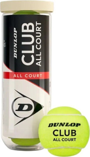 Dunlop Club All Court Tennis Balls 3 Pcs Yellow 4556618199