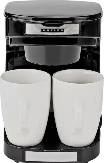 Butler Coffee Maker 0.25l 450w 2 Cups Reusable Filter Auto Shut-off Black