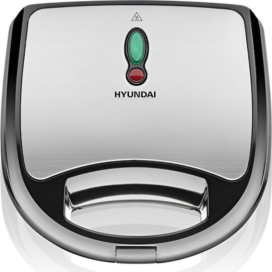 Hyundai Sandwich Maker with Non-Stick Removable Grids for 2 Sandwiches 700W Black