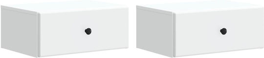 White Wooden Bedside Tables 2 Pieces 49x34.5x20cm
