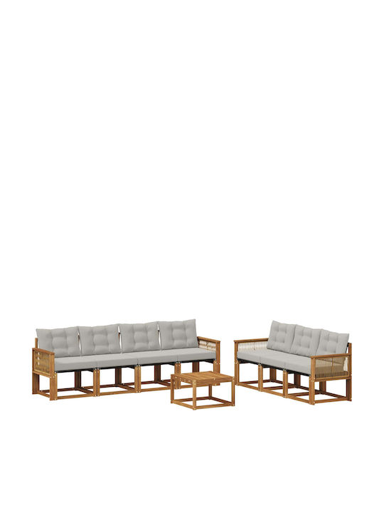 Garten- und Outdoor-Möbelsets 8 Stück Natur und...