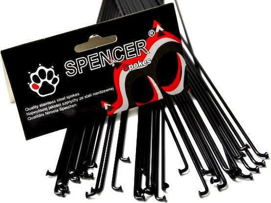 Spencer Bicycle Spokes 36 Pcs Black Stainless Steel