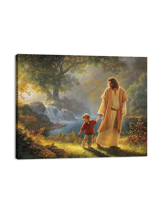 Painting Jesus Holding My Hand Decorative Framed Religious 40x60 Cm