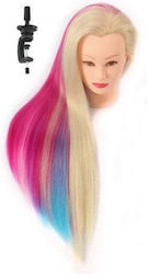 Practice Mannequin Head Golden Blonde Blue Pink 65cm Thick Hair Stand