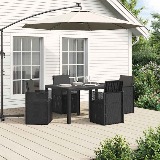 Garten- und Outdoor-Möbelsets Speisesaal 5 Stück Anthrazit mit Kissen