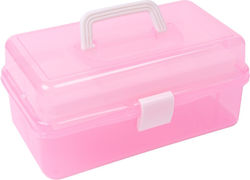 Sensopro Pink Compartmentalized Manicure Box Two Drawers Handle
