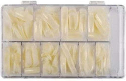 Set Profesional 100 Bucăți Tips Unghii False Culoare Naturală Manichiură