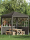 vidaXL Garten Gazebo mit LEDs Grau 2x1.95m