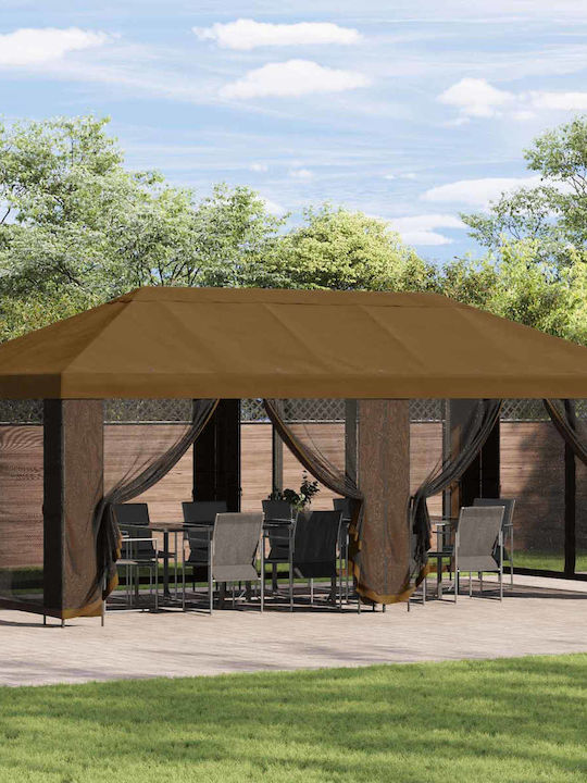 vidaXL Brown Garden Gazebo 6x3m