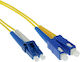 Act OS2 LC SC Duplex 9/125μm UPC Optical Fiber Cable 1m Yellow