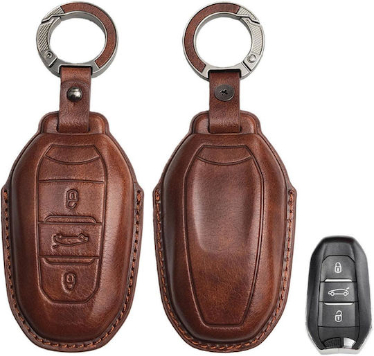 Husă Din Piele Pentru Cheie Auto Peugeot-Citroen 3 Butoane