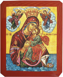 Holy Mary Christ Sweet Kissing The Sea Flat Icon Category Paper Tal No 000 Dimension 4.5cm X 6.0cm Icon Wood Mdf S&k Byzantine Icons