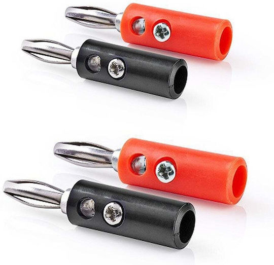 Nedis Set Plugs Banana 4.5mm Nickel-plated 4pcs Black Red Cagb26900va