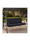 Pucioasa Garden Swing Cushion with Backrest Black 50x150cm