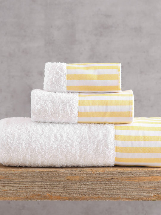 Rythmos Set Bath Towels 3 pcs Eloise White-yell...